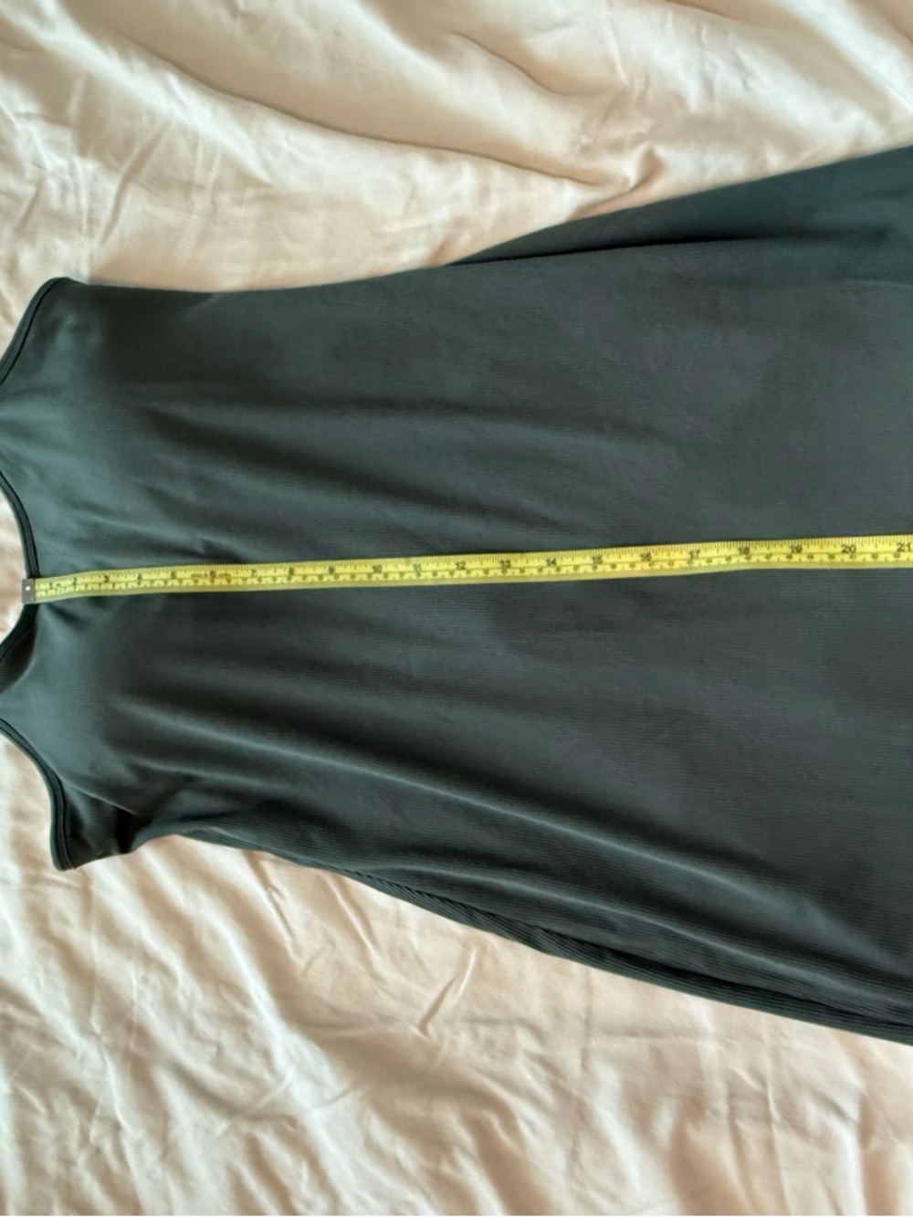 Simple Ribbed Slip Dress - Sage Green - Picture 5 of 6